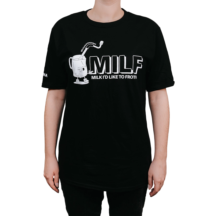 MILK ミスチフ Tシャツ Milk I'd Like to Froth (MILF) Tee Shirt | Fortuna Enterprises